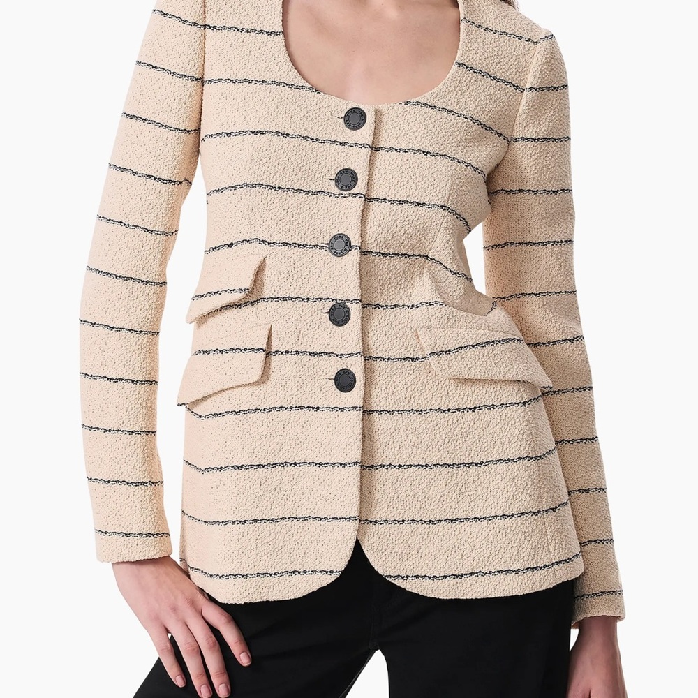 Rag & Bone Cream and Black Striped Blazer